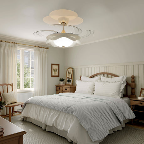 42 inch reversible ceiling fan with LED light installed in a living room