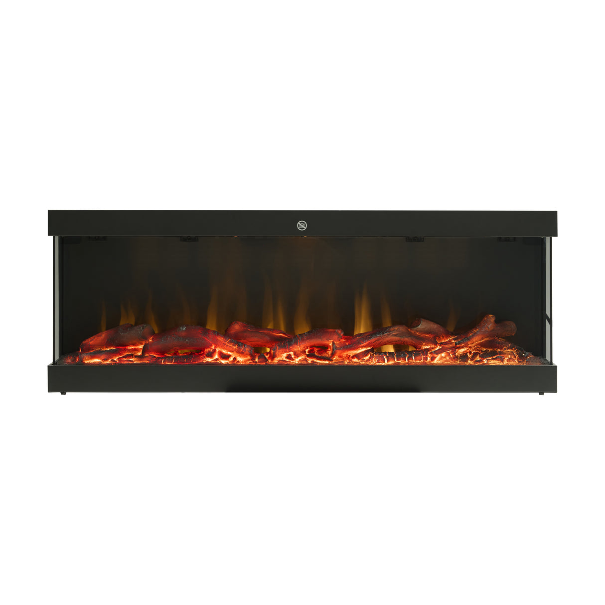 42/48/56/72inch 3-Sided Black/White Electric Fireplace with Remote Control, WiFi Function, Adjustable LED Flames and Heating Modes