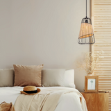Rustic Iron Woven Rattan Pendant Light for Dining Room, Reading Corner & Bedroom