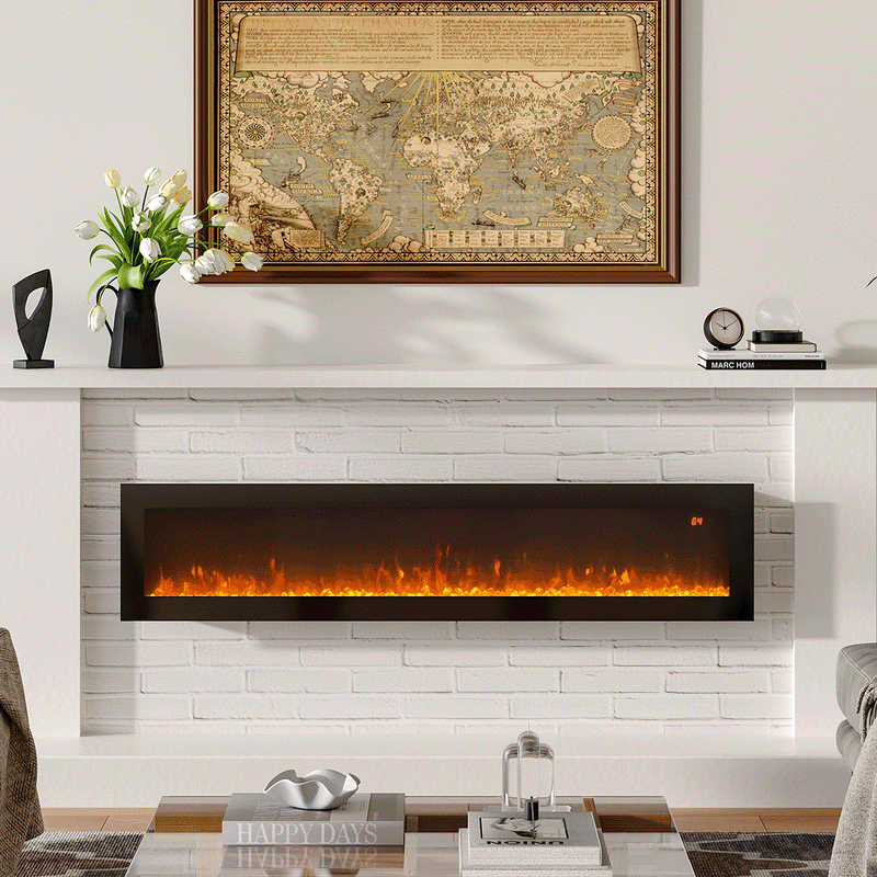 Media Wall Fireplace | 3-in-1 Electric Fireplace Insert with Realistic ...