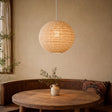 Lightsin Wabi-Sabi Linen Spherical Pendant Light for Bedroom, Dining Room & Boho Interiors Lightsin UK Dia 30cm 1 Unit In Stock