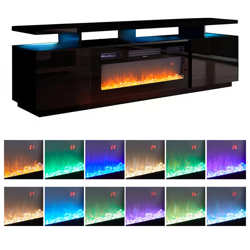 70 Inch LED TV Stand with Fireplace Electric