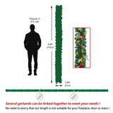 Christmas Decorative Garland - 2.7m Mixed Pine Needle Rattan