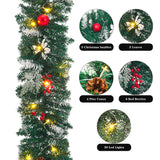 Christmas Decorative Garland - 2.7m Mixed Pine Needle Rattan