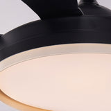 Black 57inch LED Ceiling Fan with Remote, Quiet DC Motor