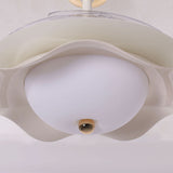 42 inch reversible ceiling fan with LED light cooling a bright bedroom