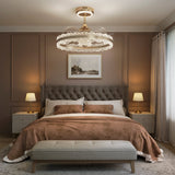 Modern Gold Halo Ceiling Fan Light with Remote, 6 Speeds & 3 Colour Temperatures