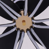 36-inch Black Modern Petal LED Ceiling Fan with Light - 6-Speed with Remote Control