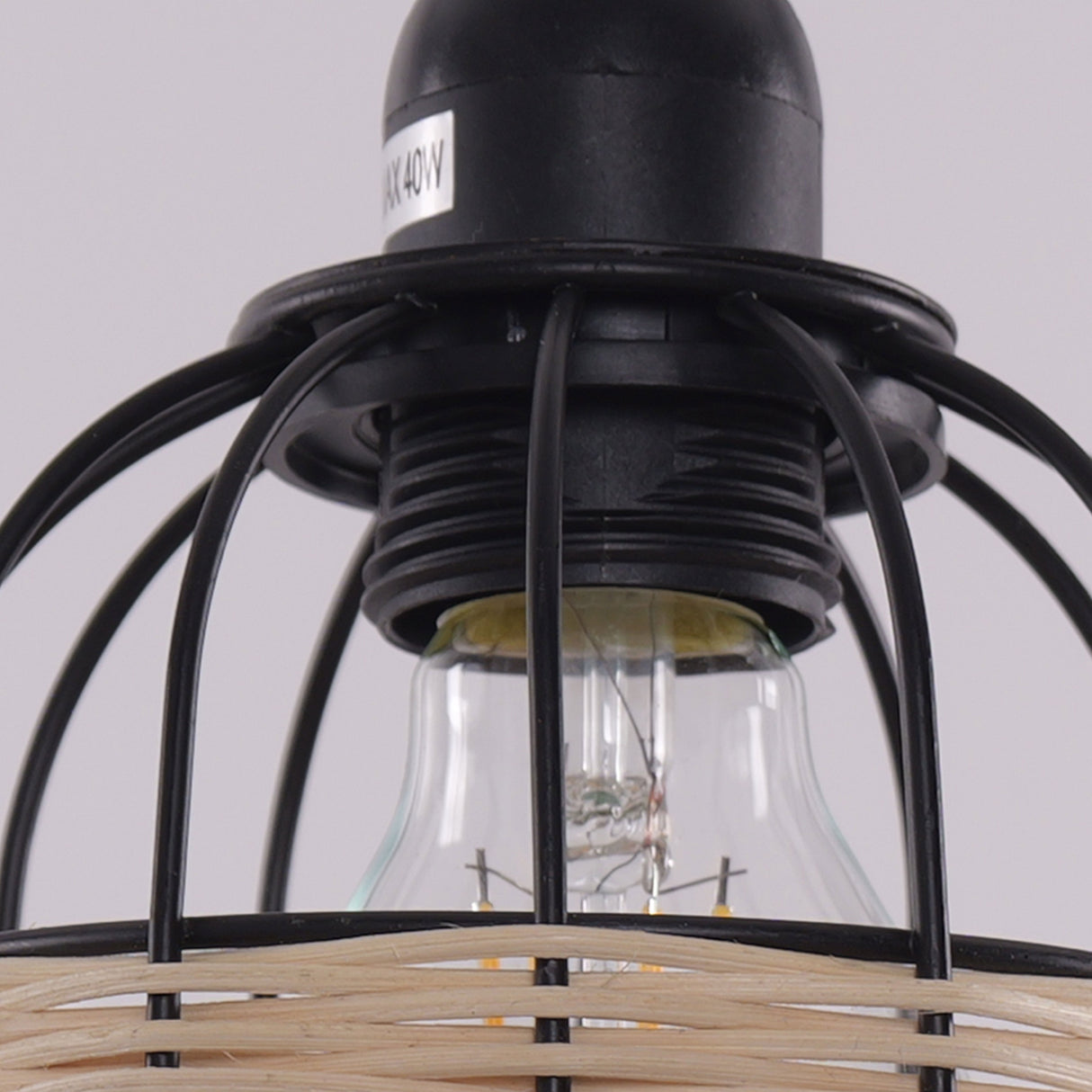 Rustic Iron Woven Rattan Pendant Light for Dining Room, Reading Corner & Bedroom