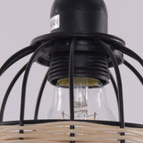 Rustic Iron Woven Rattan Pendant Light for Dining Room, Reading Corner & Bedroom