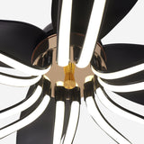 36-inch Black Modern Petal LED Ceiling Fan with Light - 6-Speed with Remote Control