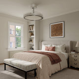 48 inch reversible ceiling fan with LED light installed in a living room