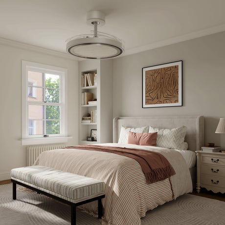 48 inch reversible ceiling fan with LED light installed in a living room