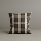 ? Square Exclusive Design Cushion in Brown Checkered Cotton Linen, 45*45CM (100% off)