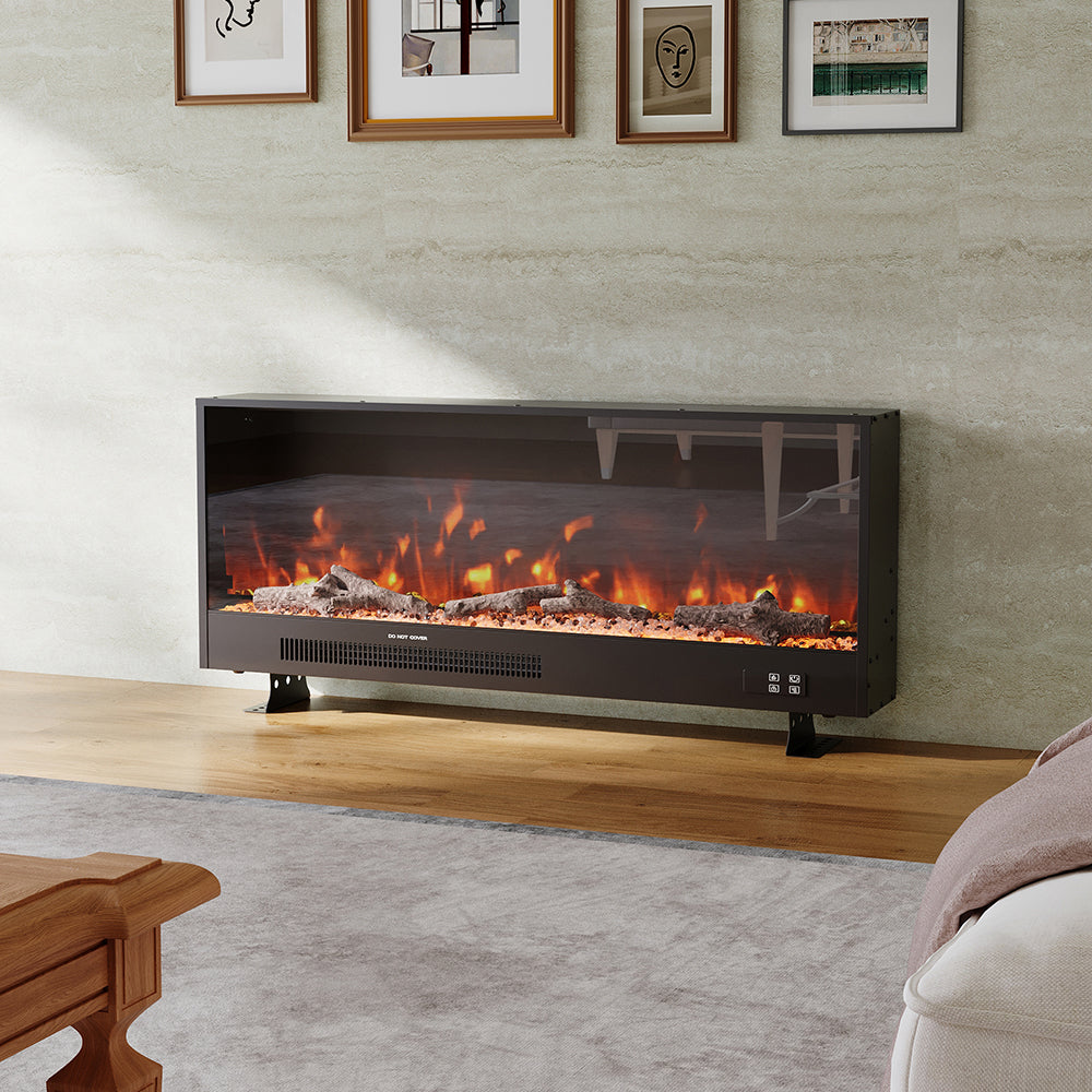 33/46/58inch WiFi Electric Fireplace with LED Display & Realistic Flame Effect