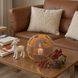 Handwoven Jute Globe Table Lamp - Eco-friendly Spherical Bedside Desk Lighting