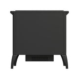 Black Freestanding Electric Fireplace Heater with Adjustable Flame Brightness