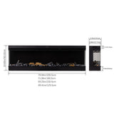 50/60/70/80inch 3-sided Electric Fireplace with Adjustable Color, Temperature and Timing, Controlled by APP