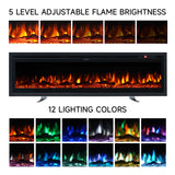70/80/100 Inch Electric Fireplace with Remote 9 Flame Colours Freestanding Fireplaces