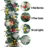 Christmas Decorative Garland - 2.7m Mixed Pine Needle Rattan
