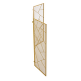 Triple-Fold Iron Fireplace Screen Gold Frame – 132x1x80cm