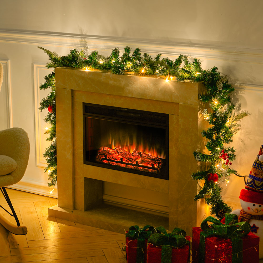 Christmas Decorative Garland - 2.7m Mixed Pine Needle Rattan