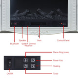 Exquisite Resin Carving White Mantel TV Stand with Fireplace Cabinet