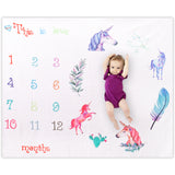 Unicorn Baby Background Photography Blanket Milestone Prop Blanket