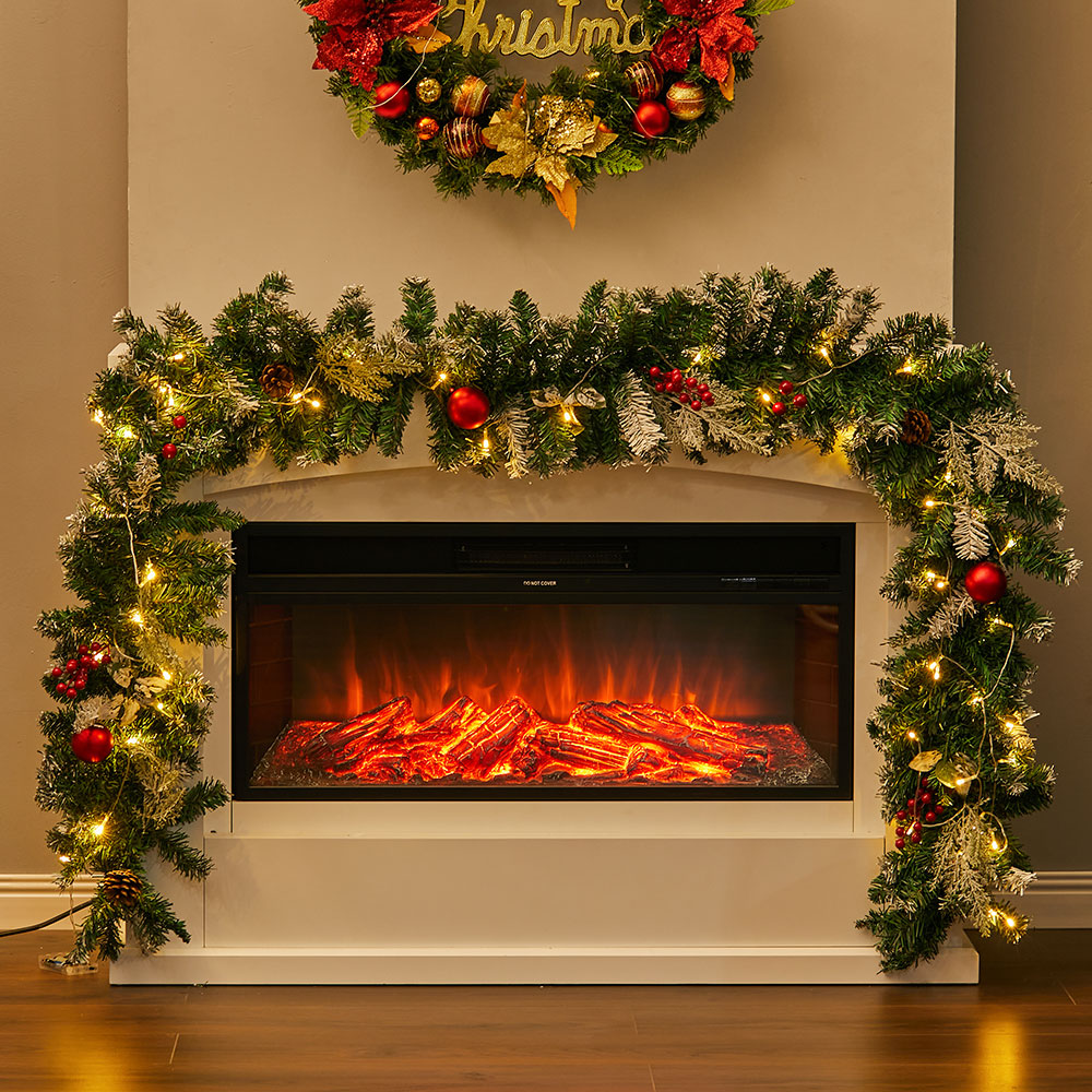 Christmas Decorative Garland - 2.7m Mixed Pine Needle Rattan