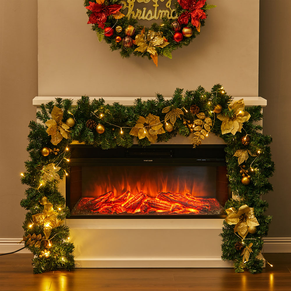 Christmas Decorative Garland - 2.7m Mixed Pine Needle Rattan