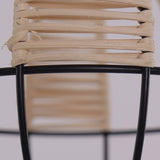 Rustic Iron Woven Rattan Pendant Light for Dining Room, Reading Corner & Bedroom
