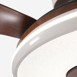 48 inch ceiling fan with dimmable LED light cooling a bright bedroom