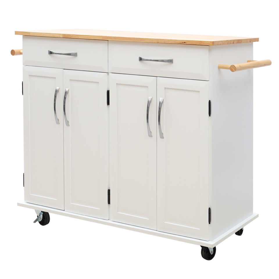 3ft Large Wooden Catering Trolley Cart with Drawer – Kitchen Storage Cabinet