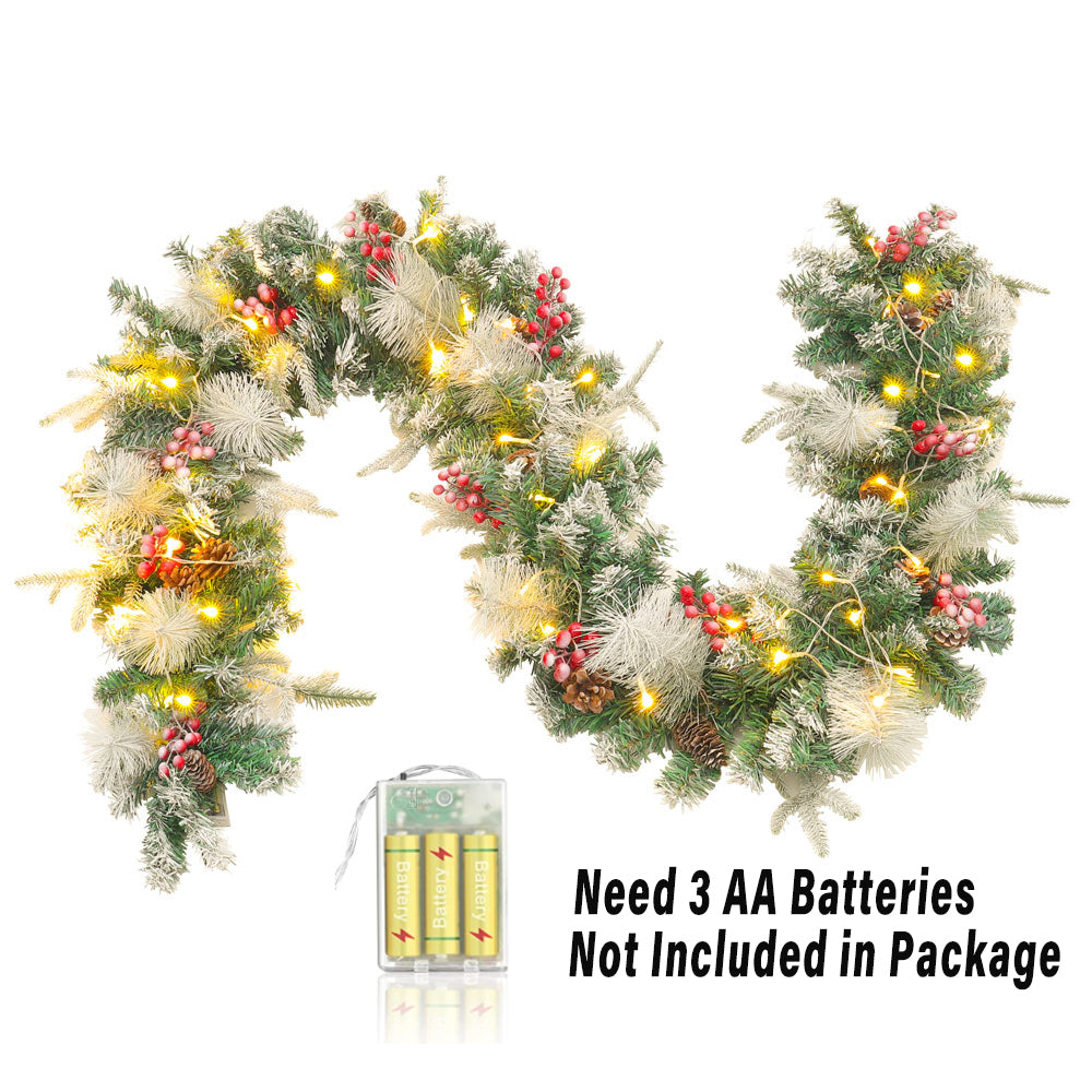 Christmas Decorative Garland - 2.7m Mixed Pine Needle Rattan