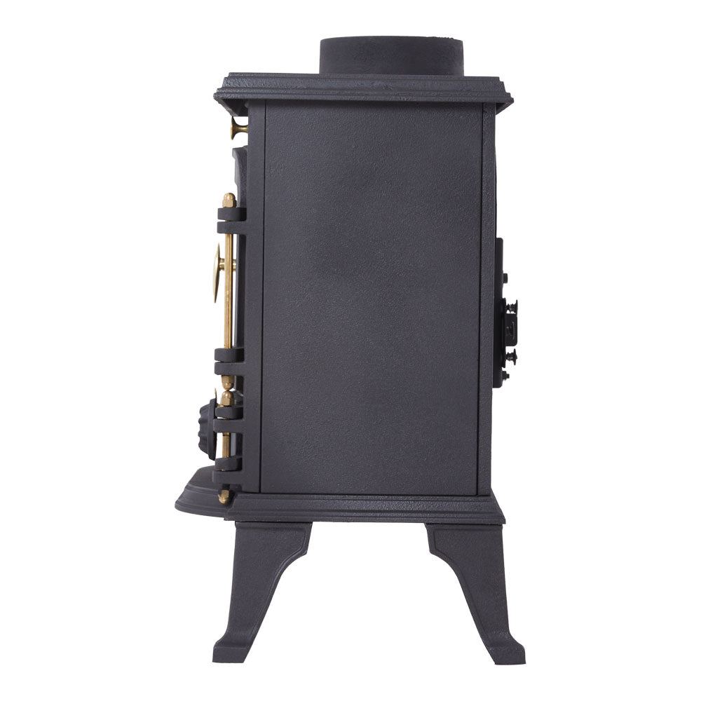 Vintage Wood-Burning Cast Iron Fireplace
