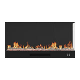 117cm/150cm L-Shaped Electric Fireplace – WiFi Control, LED Display, Resin Logs & Crystal Stones with Heating