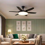 Black 57inch LED Ceiling Fan with Remote, Quiet DC Motor