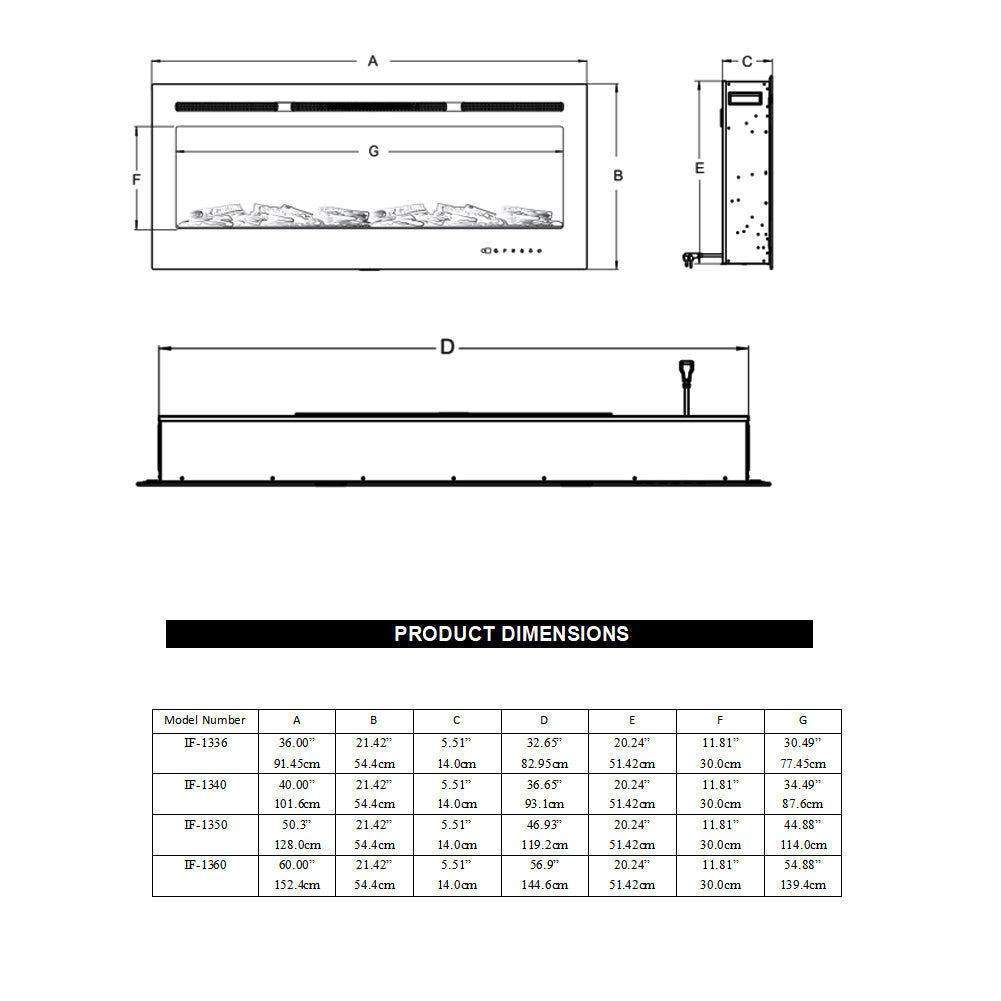 2000w Media Wall Fireplace with Realistic LED Flames