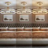 Modern Gold Halo Ceiling Fan Light with Remote, 6 Speeds & 3 Colour Temperatures