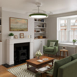 48 inch reversible ceiling fan with LED light with a compact motor and blade detail