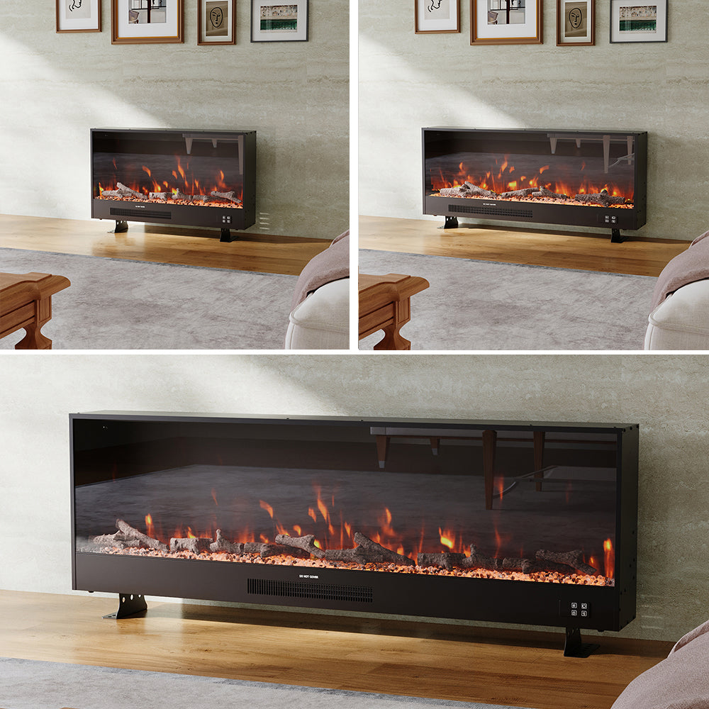 33/46/58inch WiFi Electric Fireplace with LED Display & Realistic Flame Effect
