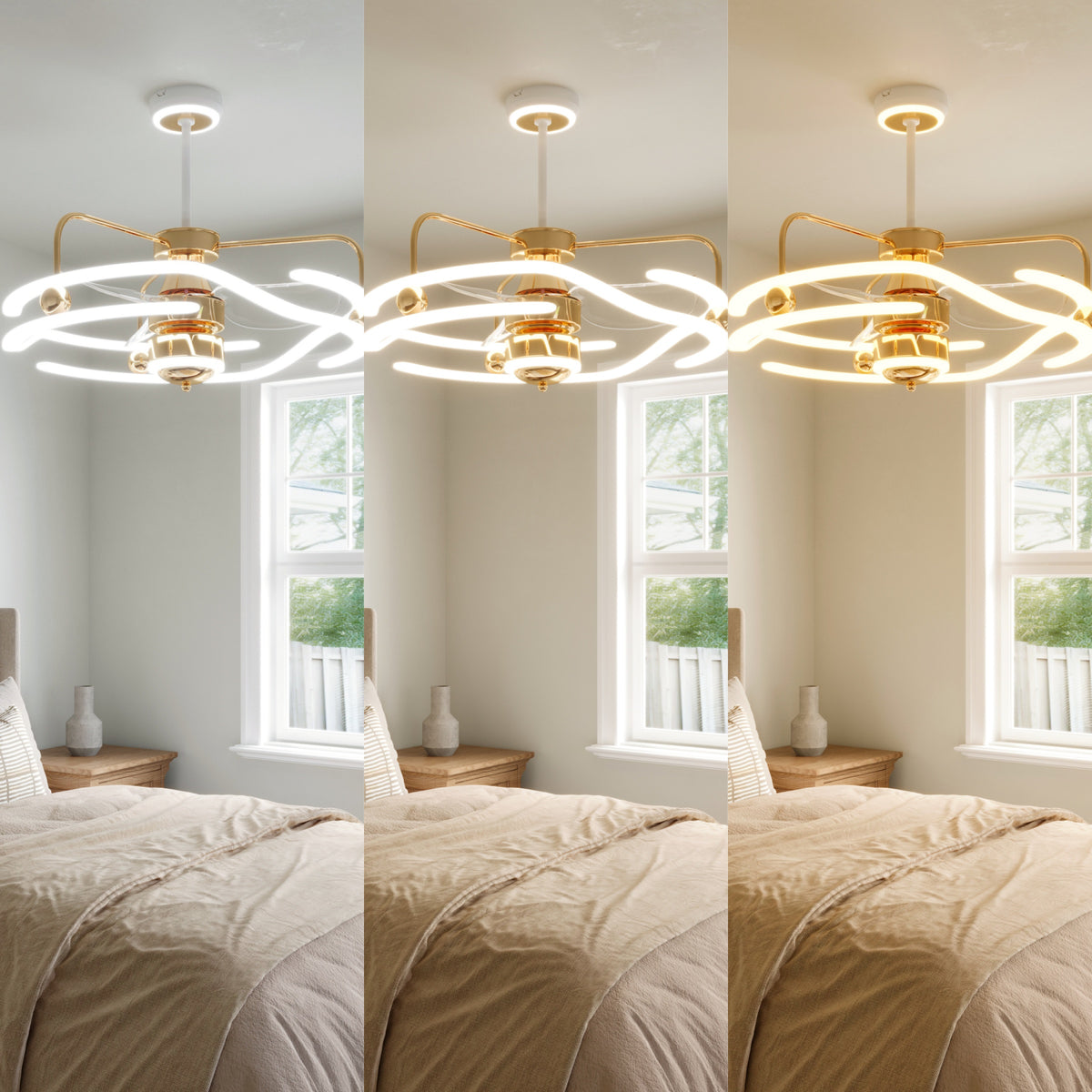 Modern Ceiling Fan with Light and Remote Control - Quiet & Adjustable