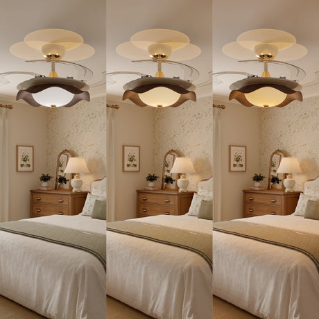 42 inch reversible ceiling fan with LED light with dimensions shown for installation