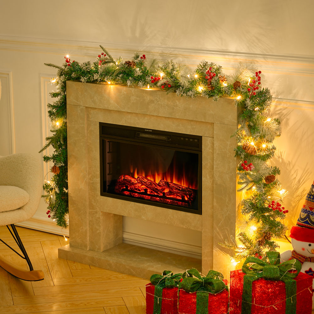 Christmas Decorative Garland - 2.7m Mixed Pine Needle Rattan