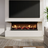 42/48/56/72inch 3-Sided Black/White Electric Fireplace with Remote Control, WiFi Function, Adjustable LED Flames and Heating Modes