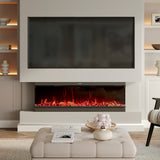 50/60/70/80inch 3-sided Electric Fireplace with Adjustable Color, Temperature and Timing, Controlled by APP