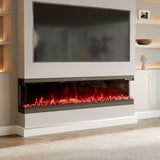 50/60/70/80inch 3-sided Electric Fireplace with Adjustable Color, Temperature and Timing, Controlled by APP