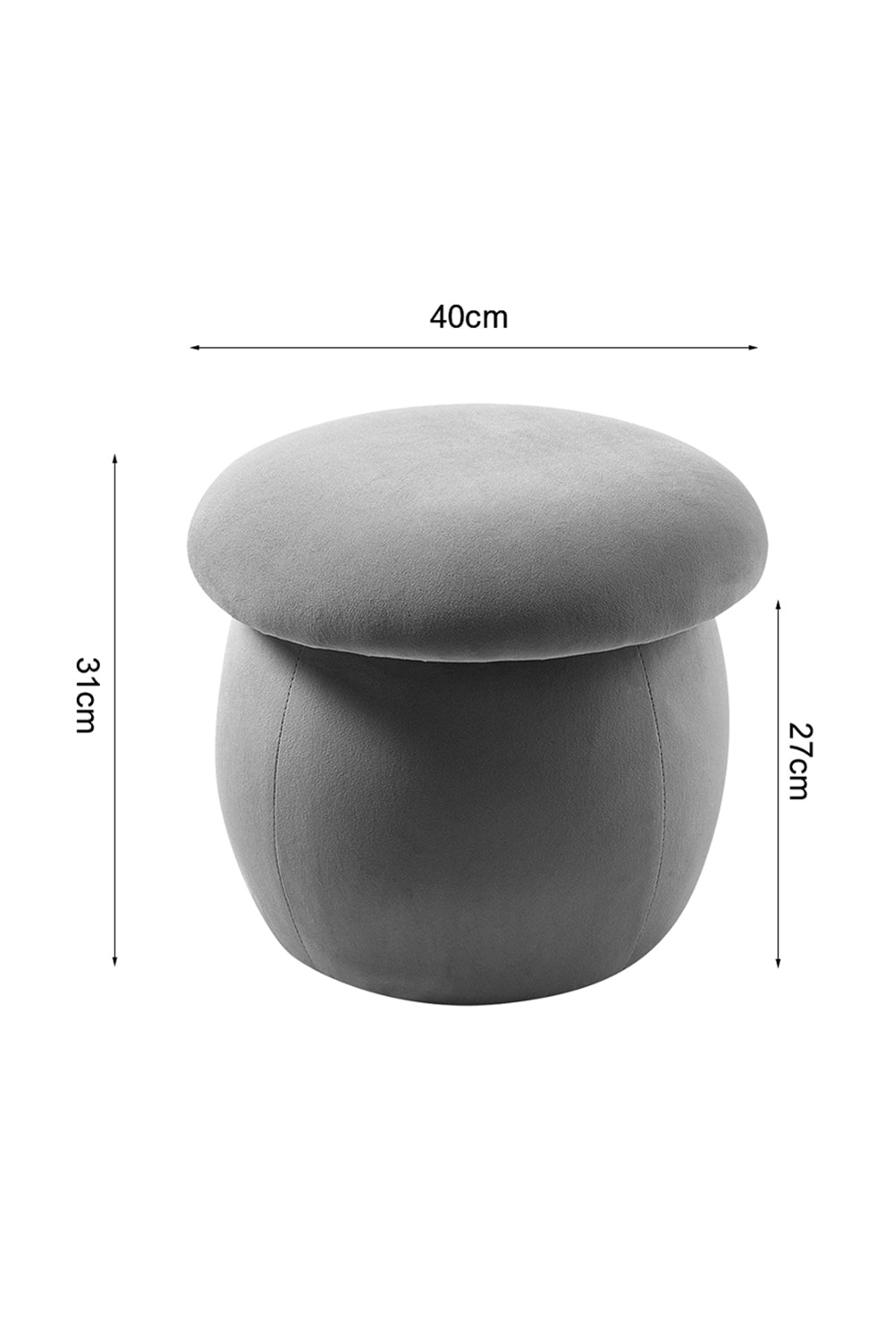 Cute Mushroom-Shaped Velvet Pouf Ottoman