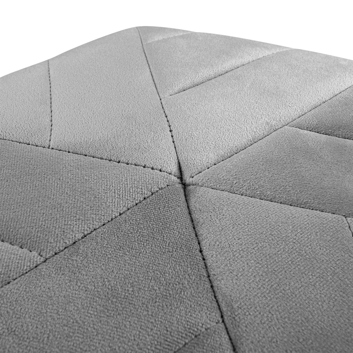 Minimal Hexagonal Velvet Footstool Ottoman with Stripes