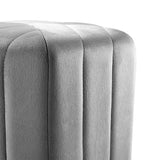 Minimal Hexagonal Velvet Footstool Ottoman with Stripes